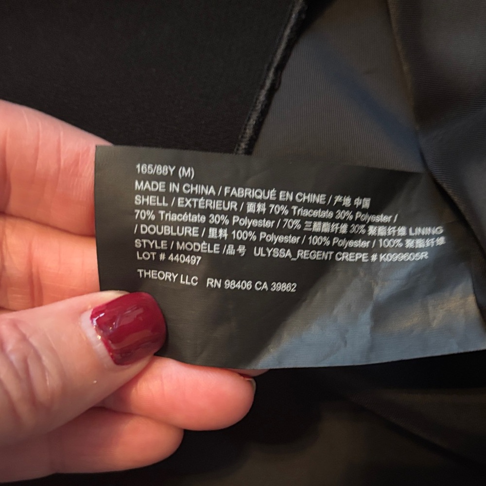 Theory Black Long Sleeve Classic Crepe Dress medium - Picture 3 of 4